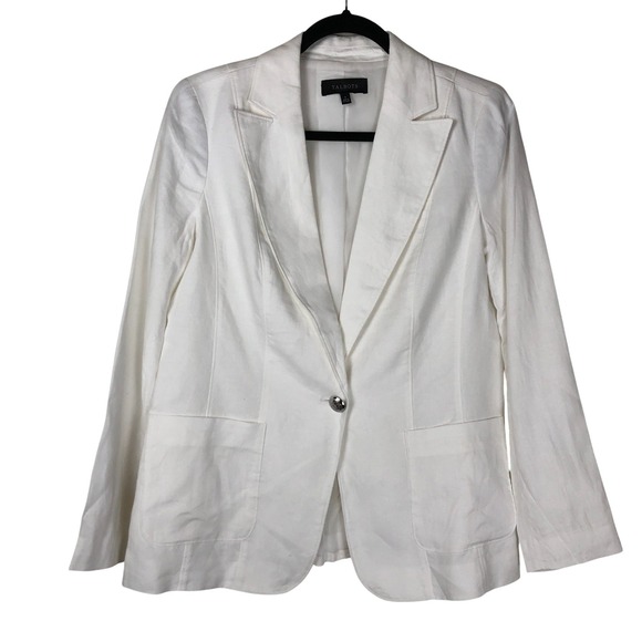 Talbots Jackets & Blazers - Talbots Womens Classic Linen Blazer Size 6 White Breathable Summer Work Office